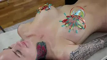 DSC6-8) Beautiful girl big tits does BDSM play tit punishment fucked Doggystyle with Cumshot