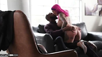 Purple-haired MILF Ava Stone is enjoying jumping on BBC