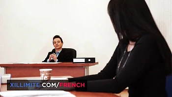 French Girls At Work featuring Blue Angel's natural tits clip