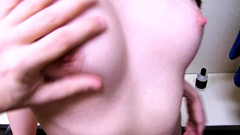 Pale and chubby brunette MILF sucks and tit fucks a big cock