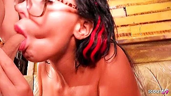 Gangbang With Old Guys For Tanned German Bombshell With Glasses And Big Tits