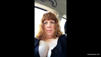 My risky solo on a crowdy parking lot: Amateur, Masturbation  Mature Porn