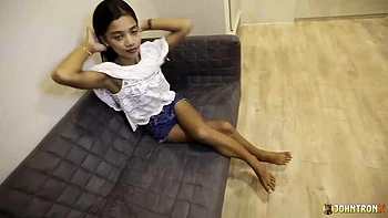 JohnTronX - Petite black haired Thai babe gets banged and creampied in POV: Porn