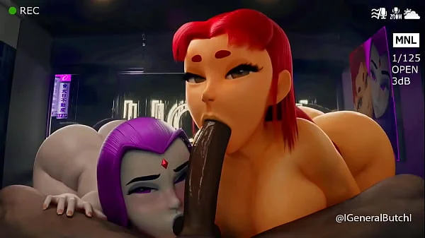 Starfire & Raven Sucking BBC (generalbutch)