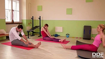 Hardcore Yoga: 2 Slim Babes, 1 Hard Cock, 4 Sexy Feet