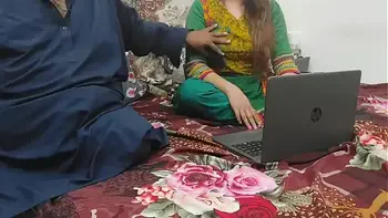 indian stepsister caught watching porn on laptop by her stepbrother and fucked in all holes with clear hindi voice full dirty talking
