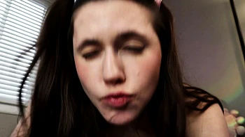 Small titted brunette amateur anal nailed at home