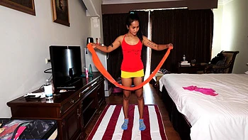 Thai wife does a workout on husband cock