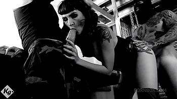 A Raw Spitroast For The Inked Babe