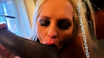 Hot blonde Russian MILF sucks a big cock before riding it 2