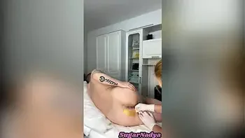 SugarNadya saw such giant balls for the first time! Pubic and Anus Waxing