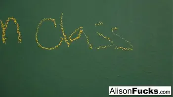 Naughty Masturbating Alison Tyler has to stay after class