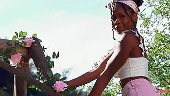 Gorgeous Ebony Hazel Grace Is Touching Her Hungry Hole With Love