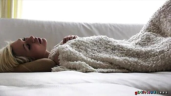 First class morning solo with a long-legged blonde Tracy Loves