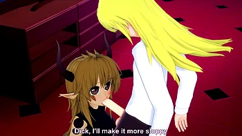 Crim with the Demon Girl from the front office - Interspecies Reviewers