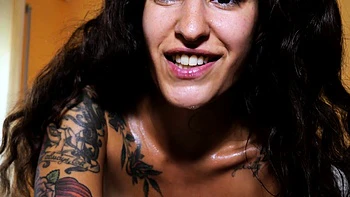 Cute curly brunette solo webcam masturbation