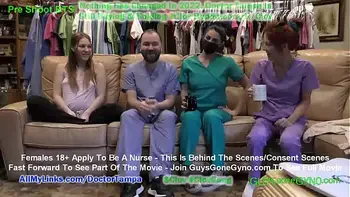 Maverick Williams SHOCKED! Made To Pee & Cum In Cup During Humiliating Pre Employment Physical At Doctor Nova Maverick & Nurse Stacy Shepards Gloved Hands @GuysGoneGyno.com