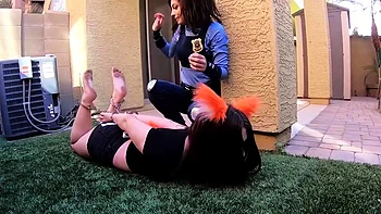 Femdom Mistresses Fuck Loser with Strapon BDSM