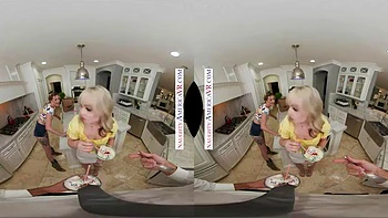 Naughty coeds, Katie Kinz and Lilly Bell,  enjoy a creamy sundae with their friends dad