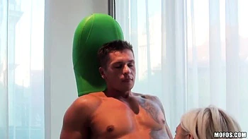 Astonishing short-haired blonde Blond Angel impaled in her lovely poses