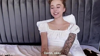 Truth or Dare with Zxlesya: Blonde Teen Amateur Gets Filled with Cum in Homemade POV Sex