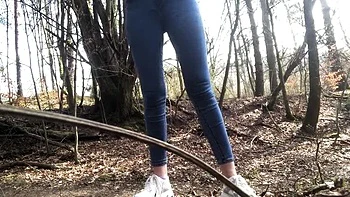 Amateur Tattooed Girl Arteya Pissing in Forest Outdoor HD