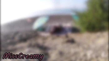 Exhibitionist Wife Blows Big Cock on Nudist Beach - Public Amateur MILF Handjob & Cumshot