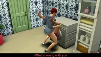 Sims 4, my voice, Seducing milf step mom was fucked on washing machine by her step son