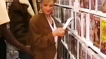 Aline Gets Anal DP & Blowjob in Sex Shop - Amateur Blonde Fucked Hard