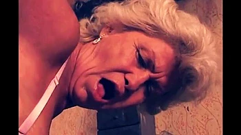 Granny Effie First Time Anal - Hairy Blonde Grandma in Lingerie