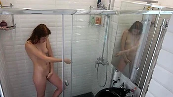 My GF Foxy Lee Takes Hot Shower & Masturbates Solo Teen Pussy 4K