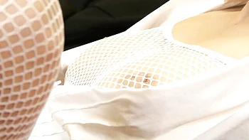 Superb miss's cum licking dirt