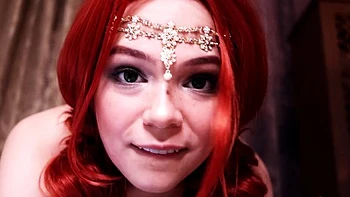 Redhead close up of her very big pussy