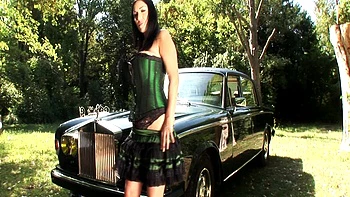Ravishing babe and a Rolls Royce