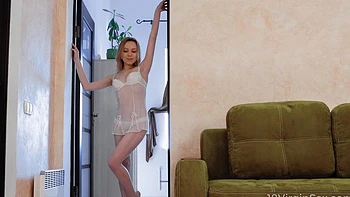 Nina F teasing her ass in sexy lingerie and thong