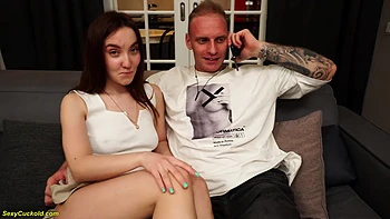 Cuckold Becomes Her First Double Penetration