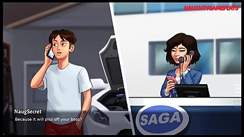 Lucky Guy Kisses Hot MILF Landlady & Gets Footjob From Girlfriend - Summertime Saga 3D Sex Animation