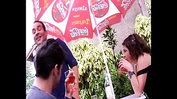 French babes Emy Russo take big dick anal threesome doggy style