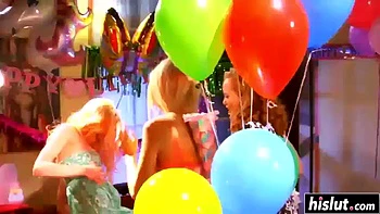 Big Toys Fuck Blonde and Brunette Lesbians