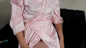 Beautiful Girl In Sexy Satin Dress