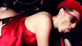 Hot bitch fucks rockers on billiard table