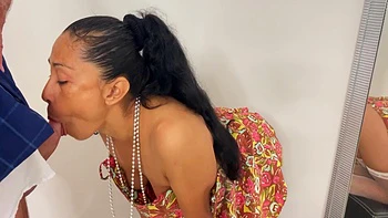 Latina Milf Measures Guy, Sucks His Hard Cock