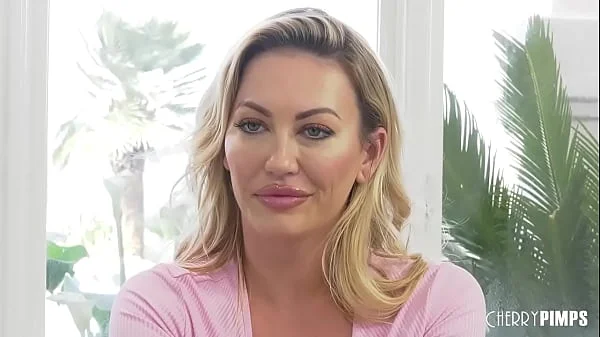 Big Tits blonde Adira Allure pegging Joel with a big strap on