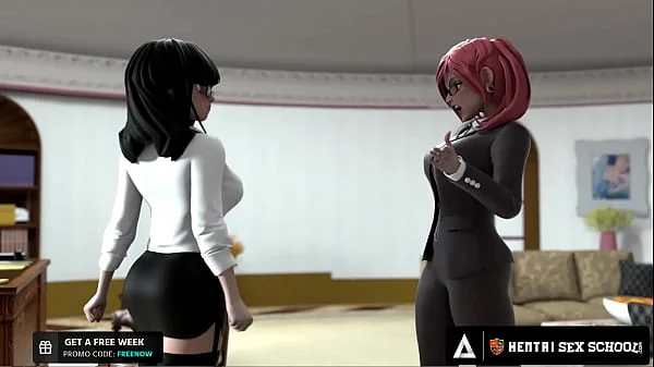 HENTAI SEX UNIVERSITY - Perfect Tits Futanari Babe CREAMPIES Hentai MILF Principal!