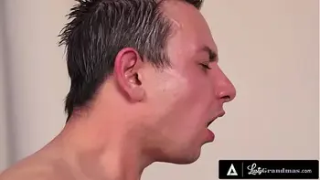 LUSTYGRANDMAS - Horny Old Lady Gets Her Mouth Full Of Cum From The earlier Gardener