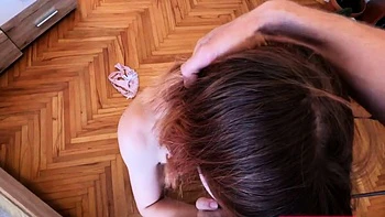 Daddy Fucks Redhead's Creamy Anal Fingers