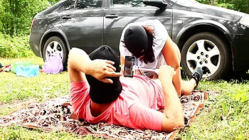 Follar duro indio en el bosque