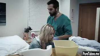 Helpless blonde used by a dirty doctor with huge thing