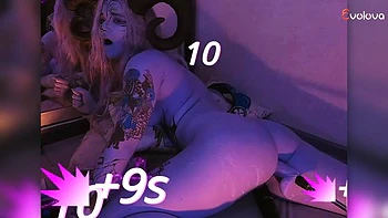 Demoninha fofa punida com pau grande: loira amadora fazendo boquete