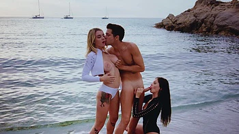 Naughty Caprice joins wild outdoor orgy with Alberto and Gabbie